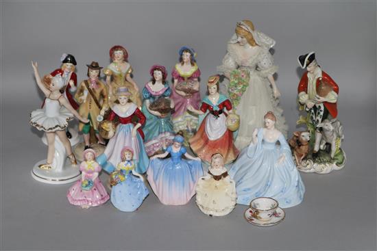 A large collection of porcelain figurines